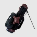 Black Canvas / Leather Golf Bag - Stand