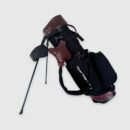 Black Canvas / Leather Golf Bag - Stand