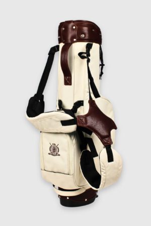 Cream Canvas / Leather Golf Bag - Stand
