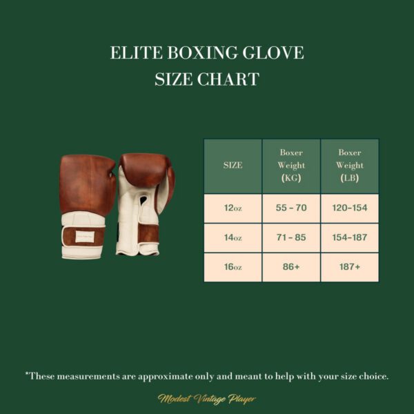Elite Cream / Brown Leather Boxing Gloves (Strap Up) - Image 7
