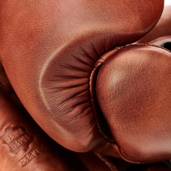 Elite Heritage Brown Leather Boxing Gloves (Strap Up) - Image 4