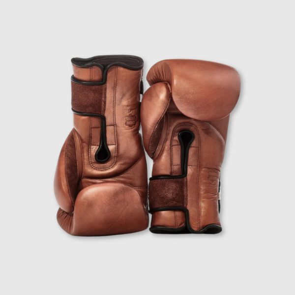 Elite Heritage Brown Leather Boxing Gloves (Strap Up) - Image 2