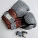 Elite Houndstooth Leather Boxing Gloves (Strap Up) - Brown