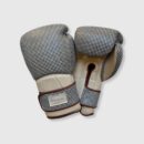 Elite Houndstooth Leather Boxing Gloves (Strap Up) - Cream
