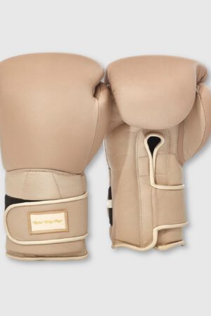 Elite Leather Boxing Gloves - Light Brown + Light Khaki