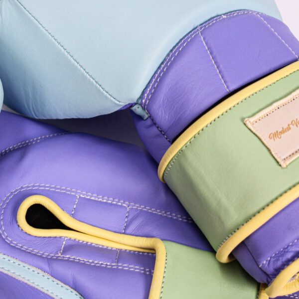 Elite Pastel Leather Boxing Gloves - Blue - Image 3