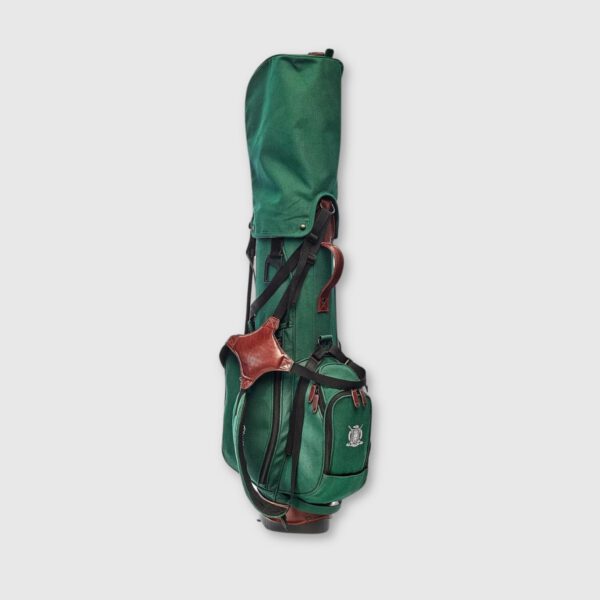 Green Canvas / Leather Golf Bag - Stand - Image 5