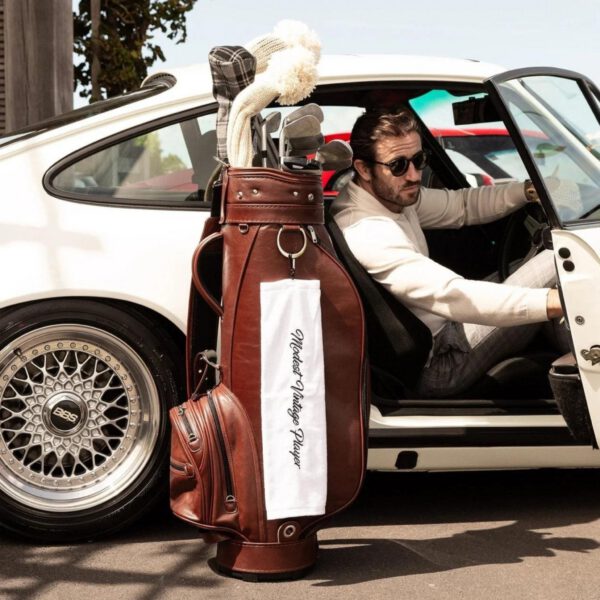 Heritage Brown Leather Golf Bag - Cart - Image 8