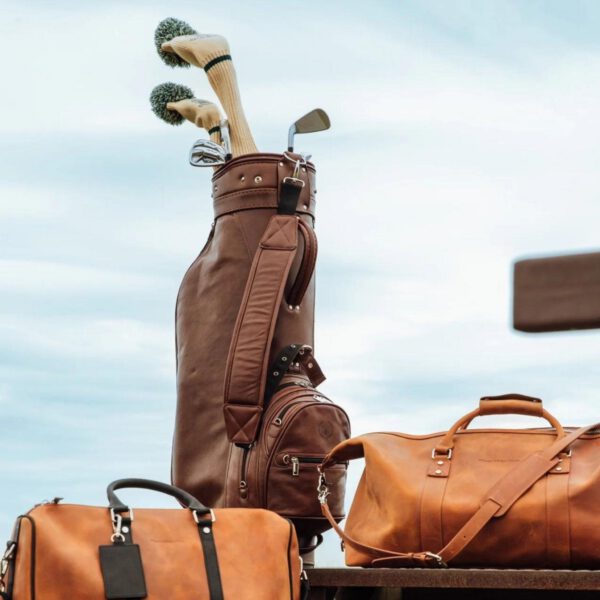 Heritage Brown Leather Golf Bag - Cart - Image 9