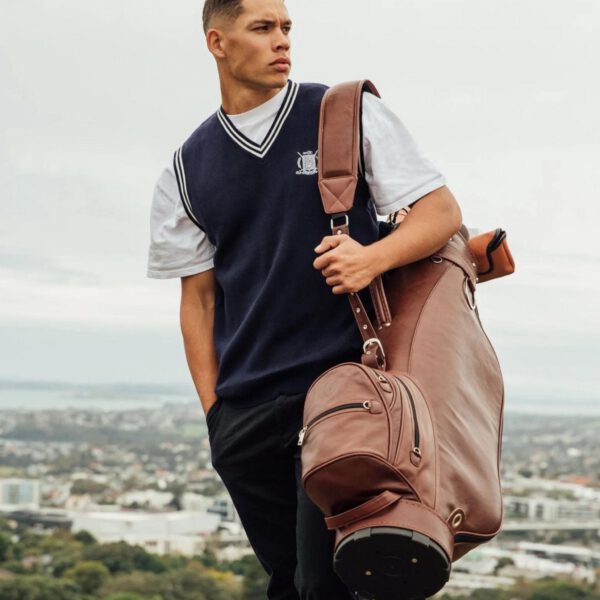 Heritage Brown Leather Golf Bag - Cart - Image 11