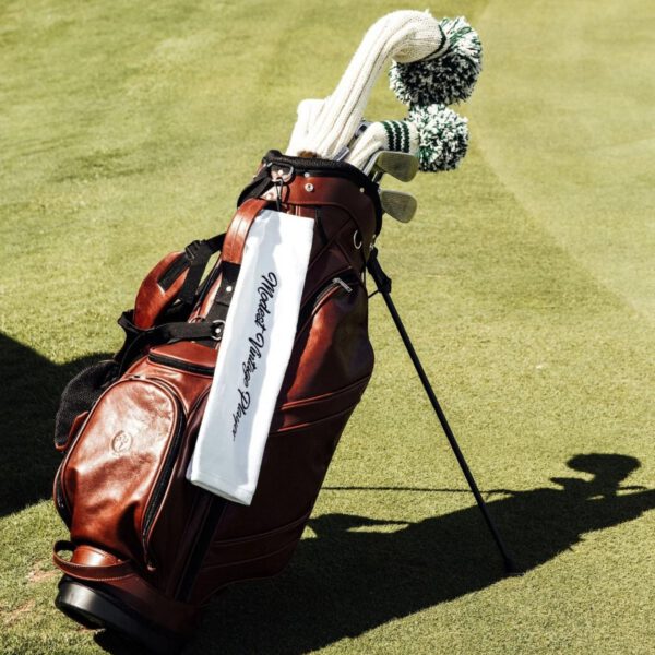 Heritage Brown Leather Golf Bag - Stand - Image 7
