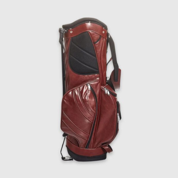 Heritage Brown Leather Golf Bag - Stand - Image 4