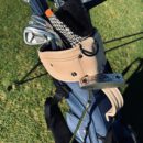 Navy Blue Canvas / Cream Leather Golf Bag - Stand