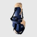 Navy Blue Canvas / Cream Leather Golf Bag - Stand