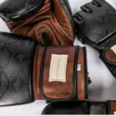PRO Black Python Print Leather Boxing Gloves (Strap Up) Limited Edition