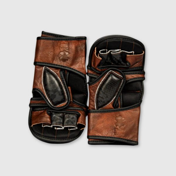 PRO Black Python Print Leather Hybrid MMA Gloves - Image 2