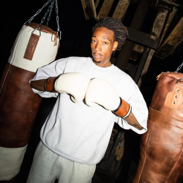 PRO Cream / Brown Leather Boxing Gloves (Strap Up) - Image 4