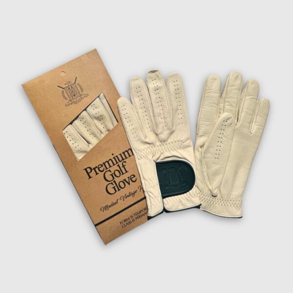 PRO Cream / Forest Green Cabretta Leather Golf Gloves (2 Pack) - Image 2