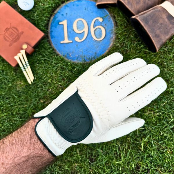 PRO Cream / Forest Green Cabretta Leather Golf Gloves (2 Pack) - Image 4