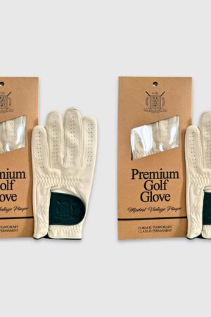 PRO Cream / Forest Green Cabretta Leather Golf Gloves (2 Pack)