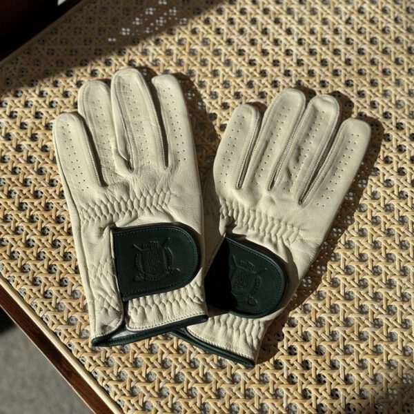 PRO Cream / Forest Green Cabretta Leather Golf Gloves (2 Pack) - Image 3