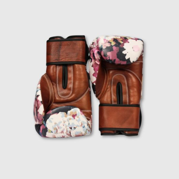 PRO Floral Leather Boxing Gloves (Strap Up) Limited Edition - Image 2