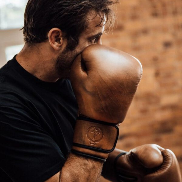 PRO Heritage Brown Leather Boxing Gloves (Strap Up) - Image 5