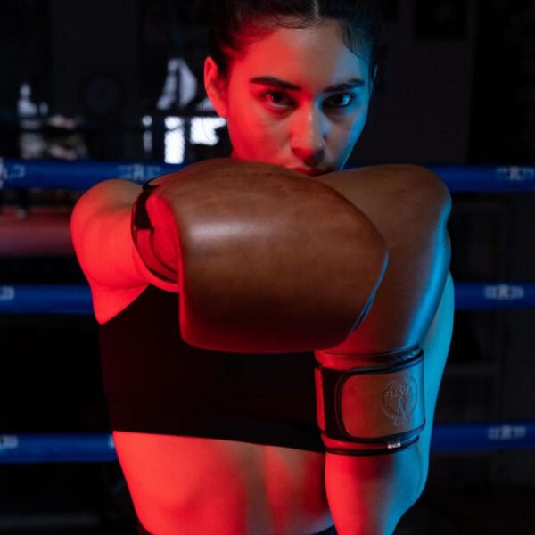 PRO Heritage Brown Leather Boxing Gloves (Strap Up) - Image 6