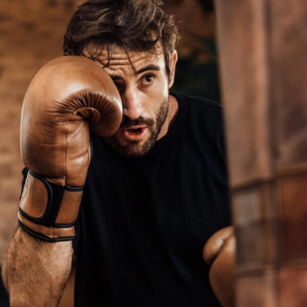 PRO Heritage Brown Leather Boxing Gloves (Strap Up) - Image 4