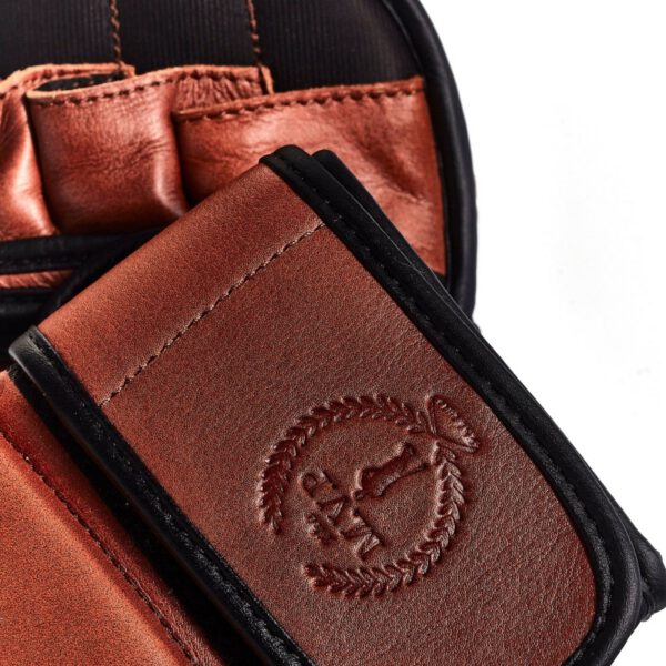 PRO Heritage Brown Leather Hybrid MMA Gloves - Image 3