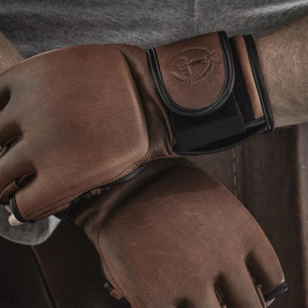 PRO Heritage Brown Leather MMA Gloves - Image 4