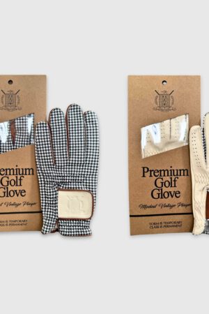 PRO Houndstooth Cabretta Leather Golf Gloves - Brown (2 Pack)