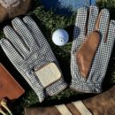 PRO Houndstooth Cabretta Leather Golf Gloves - Brown (2 Pack)