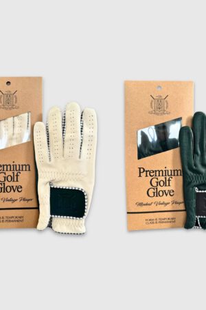 PRO Houndstooth Cabretta Leather Golf Gloves - Green (2 Pack)