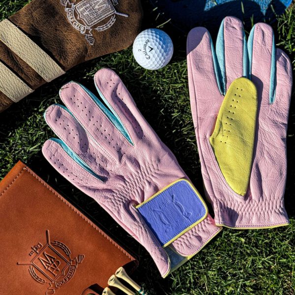 PRO Pastel Cabretta Leather Golf Gloves - Pink (2 Pack) - Image 3