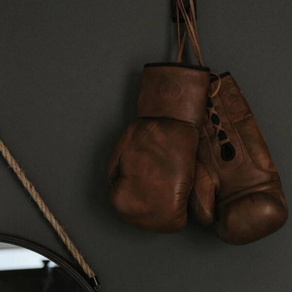 RETRO Heritage Brown Leather Boxing Gloves (Lace Up) - Image 3